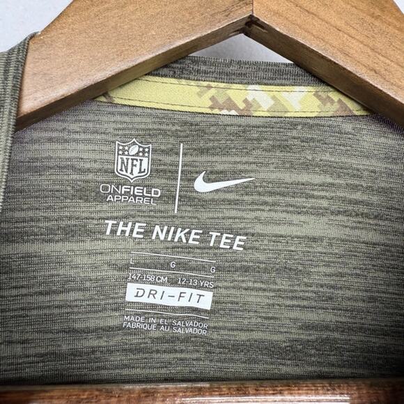 Cleveland Browns Shirt Boys Large Nike Salute To Service On field Apparel Swoosh - Picture 6 of 9